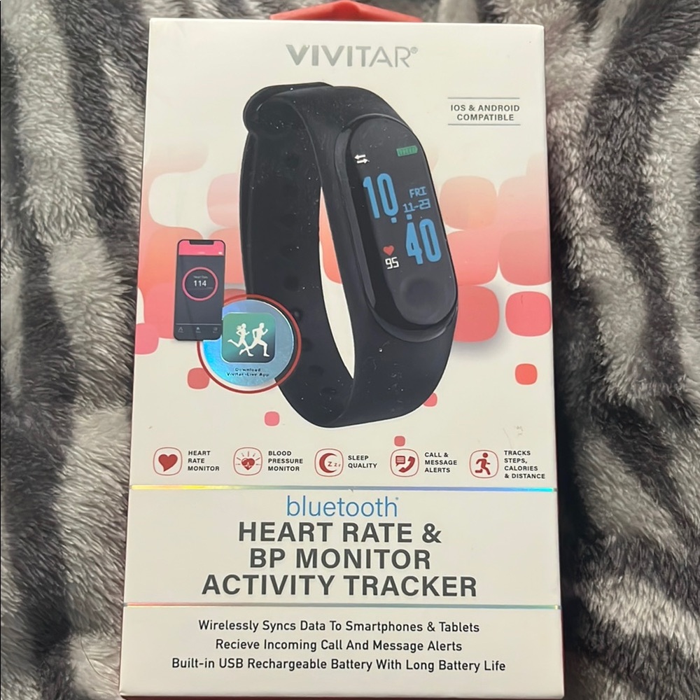 Black Fitness Tracker with Arm & Wristbands
